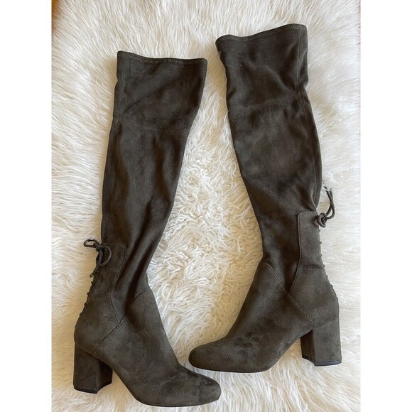 Aldo boots size 6.5 bresa green knee high Boots lace up back detail - Picture 2 of 9